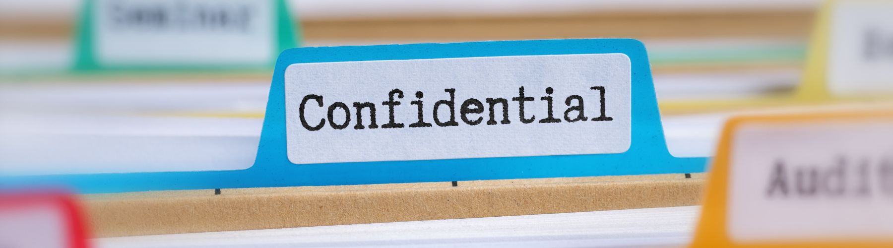 a filing system with a confidential tab